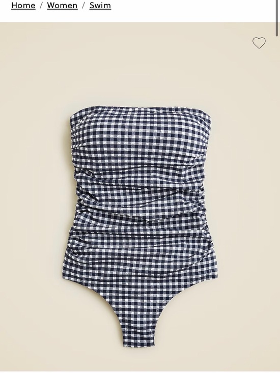 J. Crew Other - Navy and White Gingham One-Piece Swimsuit